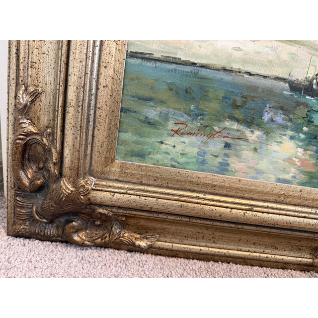 A refined Venetian waterfront scene depicting Piazza San Marco (St. Mark’s Square) with a view across the lagoon toward...