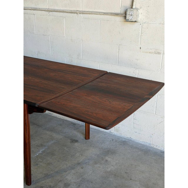 Danish Rosewood Rectangle Dining Table Expandable Table Denmark 1960s For Sale In Los Angeles - Image 6 of 10