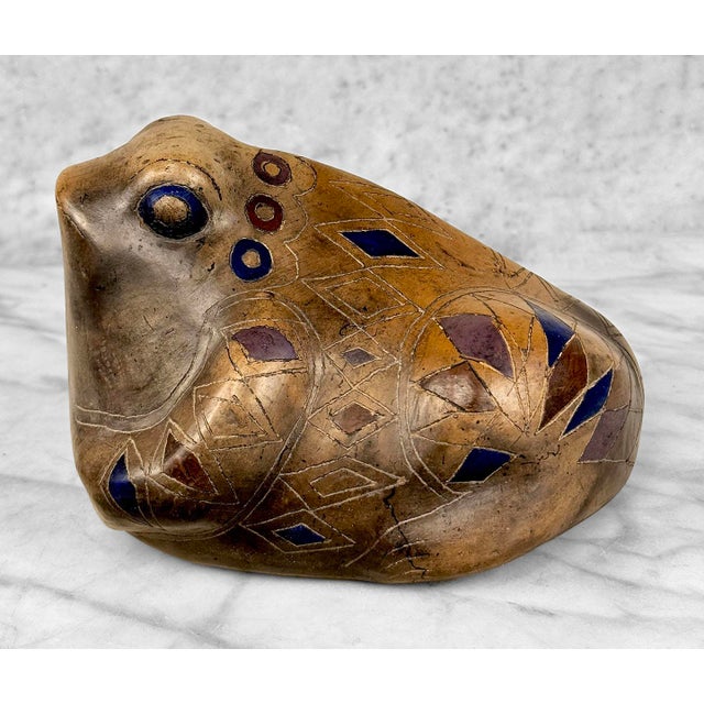Rustic Vintage Southwestern Mexican Pottery Frog Sculpture For Sale - Image 3 of 9