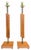 Striking pair of Mid-Century Modern architectural table lamps crafted with sculptural geometric forms, warm walnut, and...