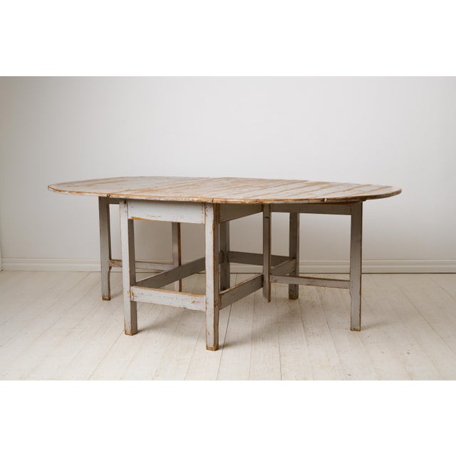 Wood Large Swedish Drop Leaf Table For Sale - Image 7 of 14