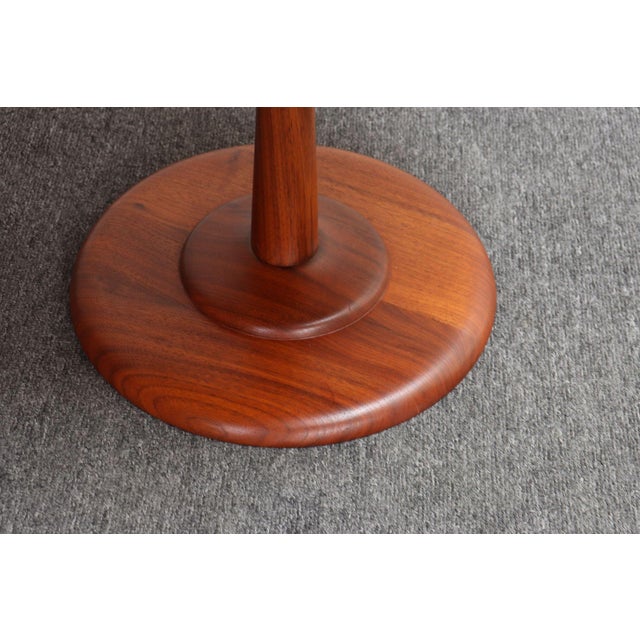 Mid-Century Modern Solid Walnut Tulip Style Pedestal Side Table by Prodelco For Sale - Image 14 of 18