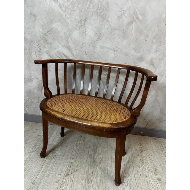 Vintage Cane Armchair, 1940s For Sale - Image 3 of 12