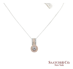 14k (585) White and Rose Gold Natural White Diamond Pendant