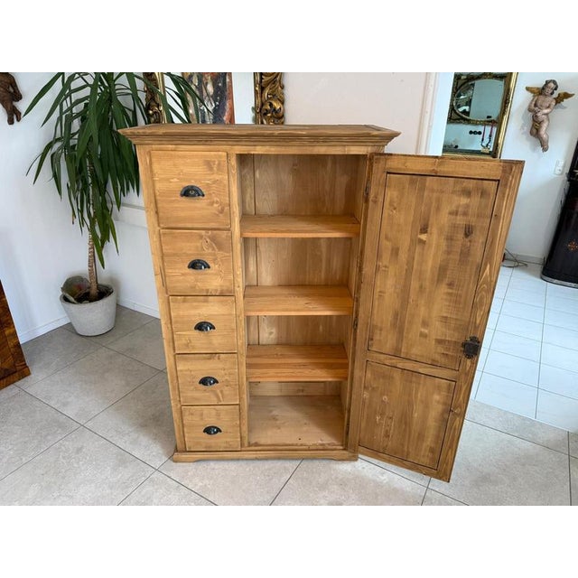 Rustic Farmhouse Bread Cabinet in Wood For Sale - Image 4 of 13