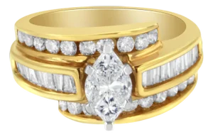 14KT Two-Toned Diamond Cocktail Ring (1 1/3 cttw, H-I Color, SI1-SI2 Clarity) - Size 7