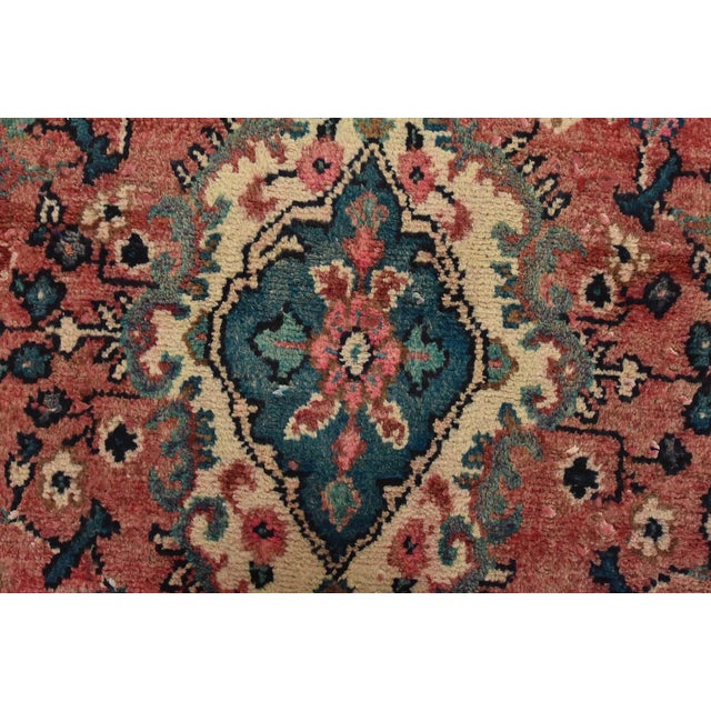 Textile Malayer Runner 3’10” X 9’2” Red Wool Semi-Antique Traditional Hand-Knotted Rug For Sale - Image 7 of 14