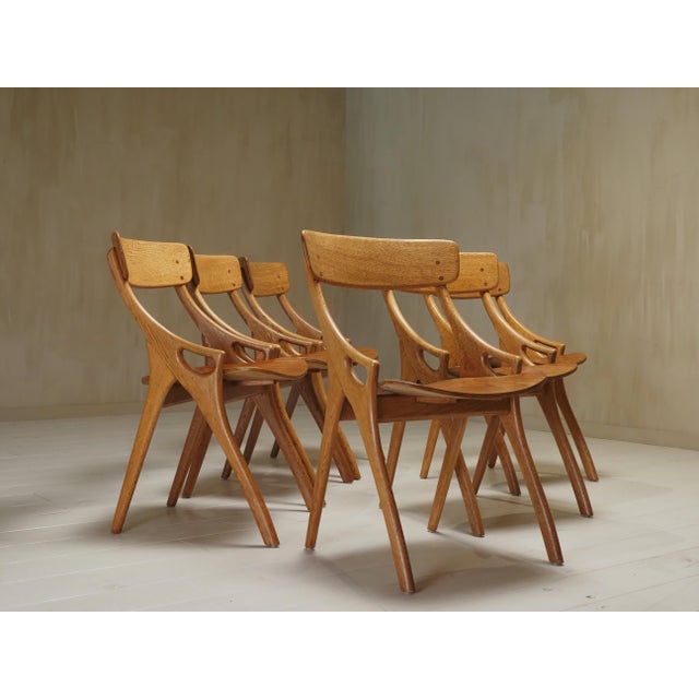 1950s Dining Chairs by Arne Hovmand Olsen for Mogens Kold, 1959, Set of 6 For Sale - Image 5 of 8