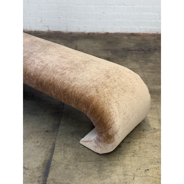 Sculptural Waterfall Bench in Cognac For Sale - Image 12 of 12