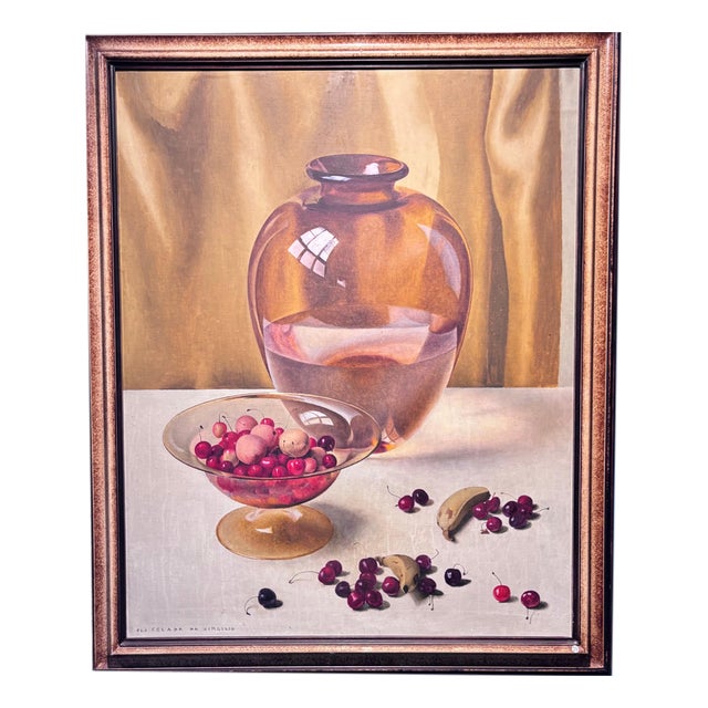 Ugo Celada Da Virgilio, Still Life with Bananas and Cherries, 1959, Oil For Sale