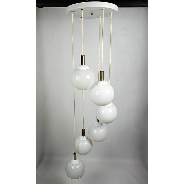 Glass White Cascade Lamp, 1970s For Sale - Image 7 of 9