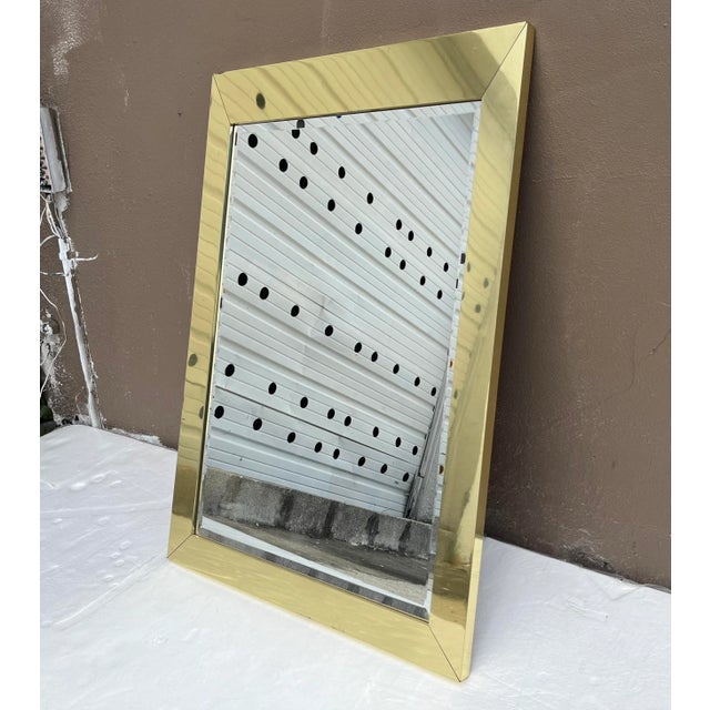 1970s Curtis Jere Style Brass Wall Mirror For Sale - Image 5 of 11