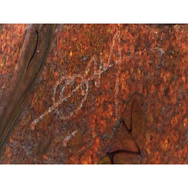 Mid-Century Modern Vintage Tim Lazer Signed Hand-Blown Art Glass Amphora Handle Vase For Sale - Image 3 of 10