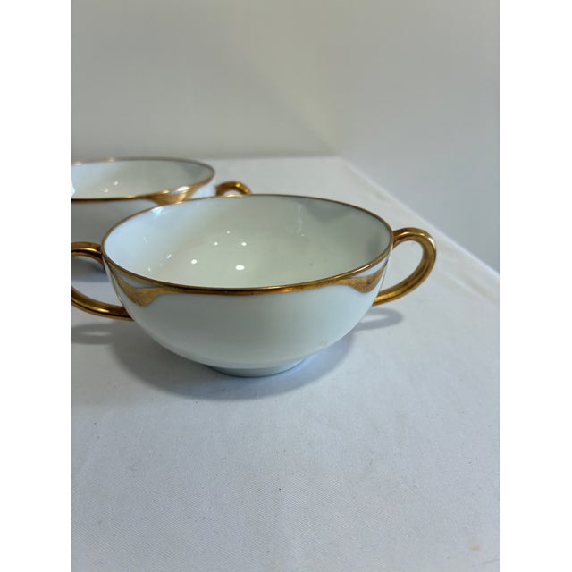 Haviland & Co. Antique Haviland & Co. Limoges Double Handle Bouillon Cups, Set of 4 For Sale - Image 4 of 12