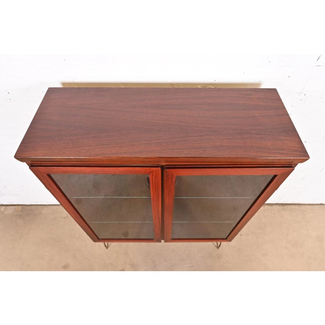 Brown Skovby Danish Modern Rosewood Lighted Bookcase Cabinet, Circa 1970s For Sale - Image 8 of 12