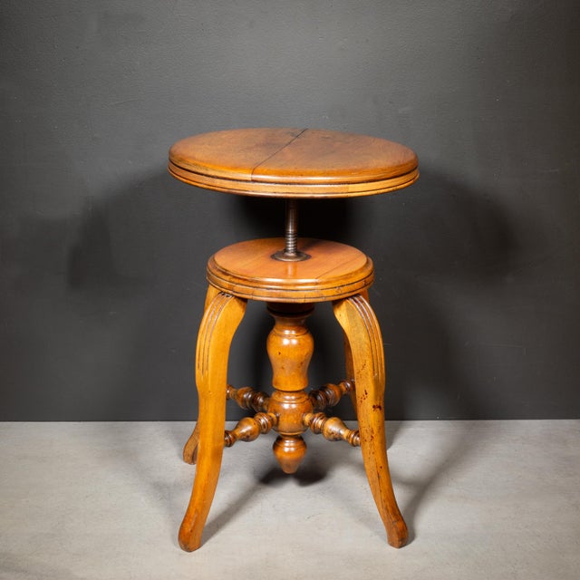 Late 19th Century Late 19th C. Adjustable Piano Stool c.1880 For Sale - Image 5 of 9