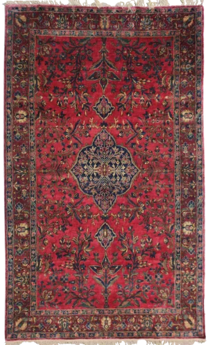 Vintage Muhtasham Kashan Silk Rug - 4′4″ × 6′9″
