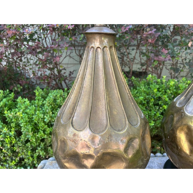 Pair of Italian Modernist Brass Lamps For Sale In Houston - Image 6 of 11