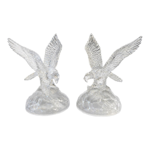Vintage Cristal D’Arques French Sculptural Crystal Eagle Pair
