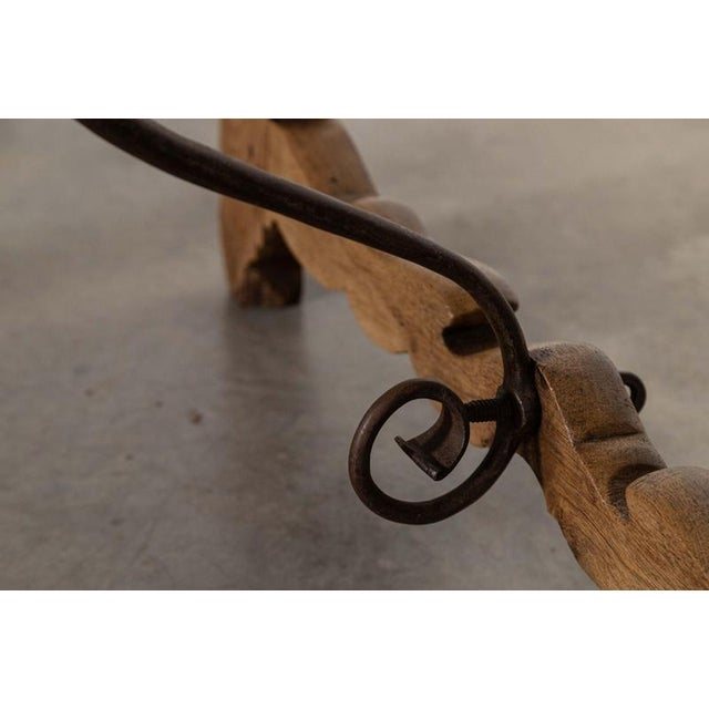Spanish Walnut and Iron Trestle Table, 1870s For Sale - Image 10 of 16