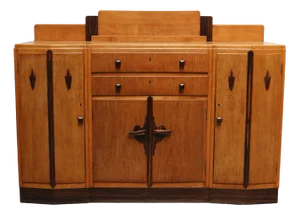 Dutch Art Deco Amsterdam School Credenza / Sideboard in European Oak, 1920