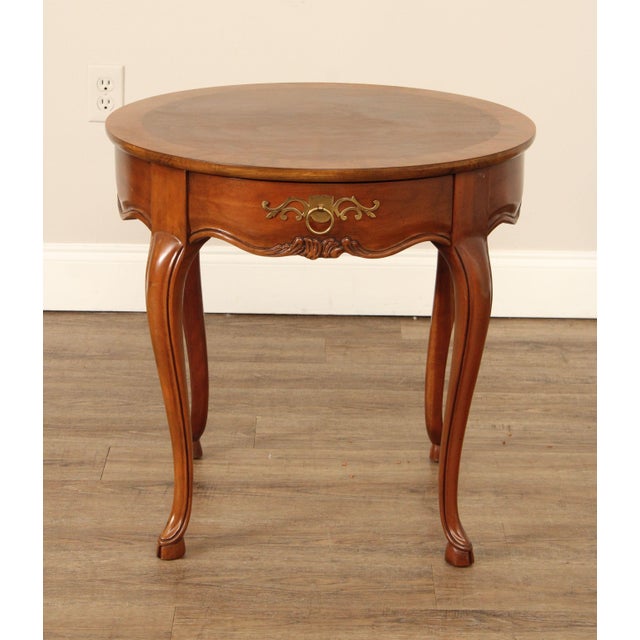Baker Furniture French Country Style Walnut Side Table For Sale - Image 10 of 18