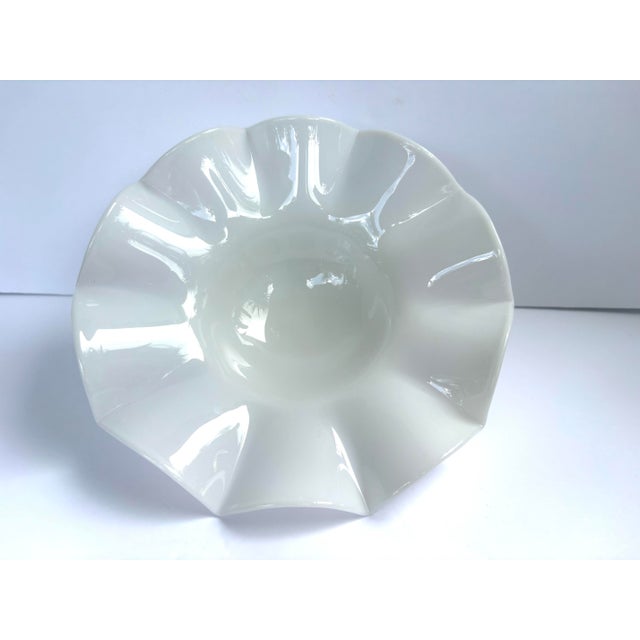 Antique Victorian White Milk Glass Ruffled Hanging Smoke Bells - a Pair For Sale - Image 10 of 12