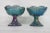 Mid-Century Modern Indiana Carnival Glass Harvest Grape Blue Iridescent Candle Holders a Pair For Sale - Image 3 of 12