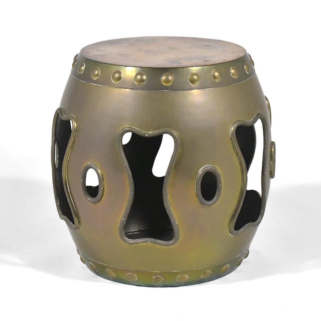 Brass Chinese Garden Stool/ Table For Sale - Image 4 of 10