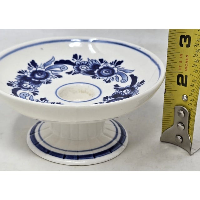 1990s Vintage Delft Blue Taper Candle Holder by Elesva Holland For Sale - Image 5 of 6