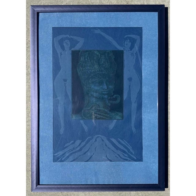 Ernst Fuchs (Austrian, 1930–2015) Sphinx Mystagoga (Sheet No. 6 From Die Sieben Bilder Und Sprüche Der Sphinx) Aquatint Etching | 1967 | Edition 63/99 For Sale - Image 9 of 18