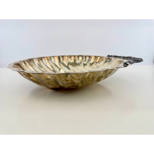 Vintage Fifth Avenue Silverplate Scallop Shell Centerpiece Bowl For Sale - Image 9 of 13