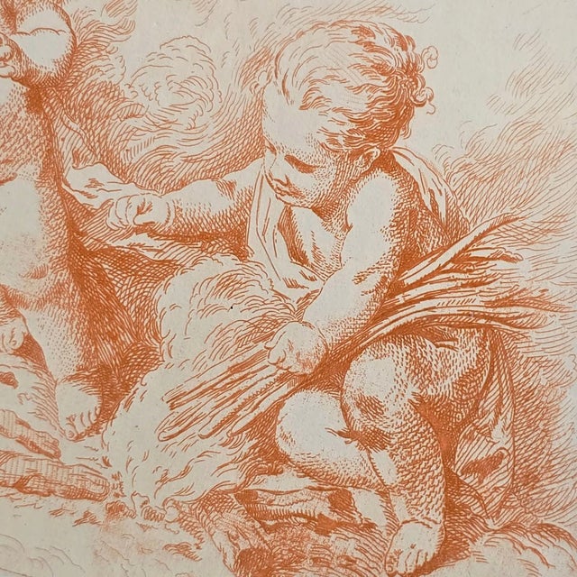 Francois Boucher, Fire, Allegory, 1800s, Glass & Wood & Paper, Framed For Sale - Image 18 of 18