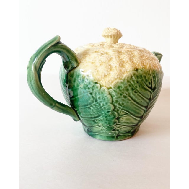 A wonderful antique majolica teapot made by Griffen, Smith and Hill. Marked on the bottom. Circa 1880