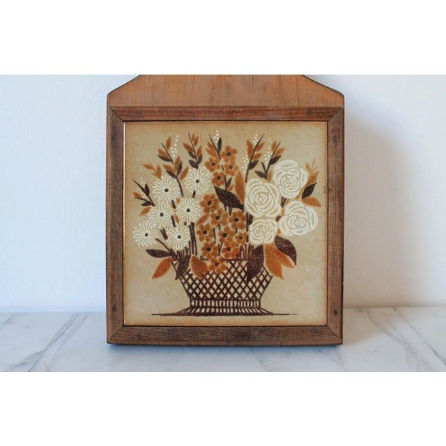 Farmhouse Vintage Wood & Tile Cutting Board Trivet For Sale - Image 3 of 6