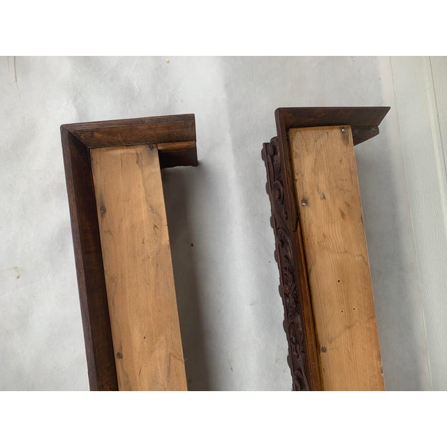 Brown Antique Neo-Renaissance Wooden Curtain Rod Covers, 1890s, Set of 2 For Sale - Image 8 of 18
