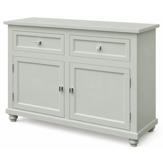 Traditional Two-Door Sideboard Cabinet – Painted in Sherwin-Williams Sea Spray For Sale - Image 3 of 7