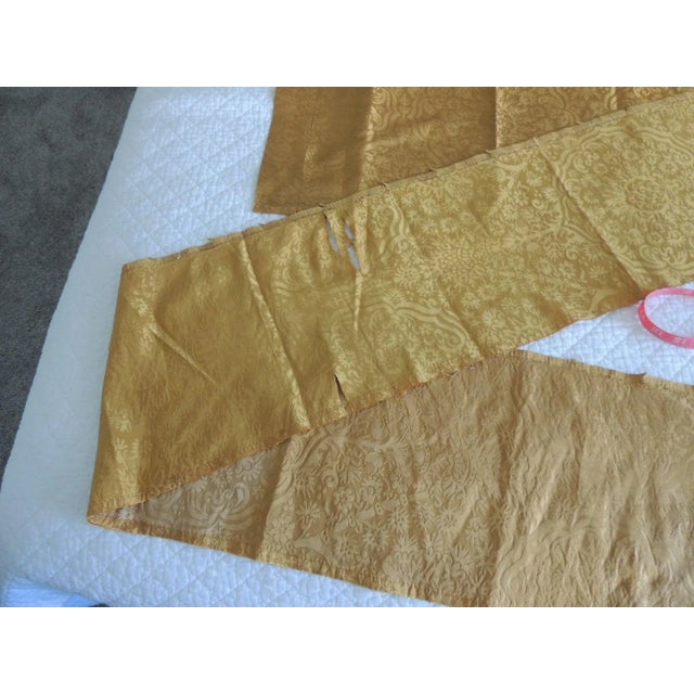 1910s Antique Collection of Gold Silk and Velvet Damask Pattern Textiles - Set of 5 For Sale - Image 5 of 5