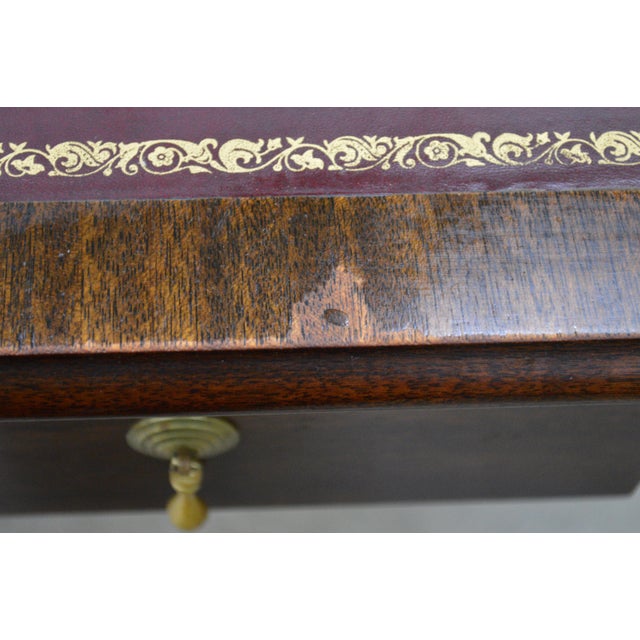 Romweber Thornhill House Collection Carleton Varney Norris Wakefield Mahogany Leather Writing Desk For Sale - Image 17 of 17
