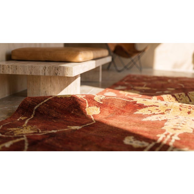 Textile Enormous Red Color With Unique Medallion Design Antique Sultanabad Persian Rug For Sale - Image 7 of 8