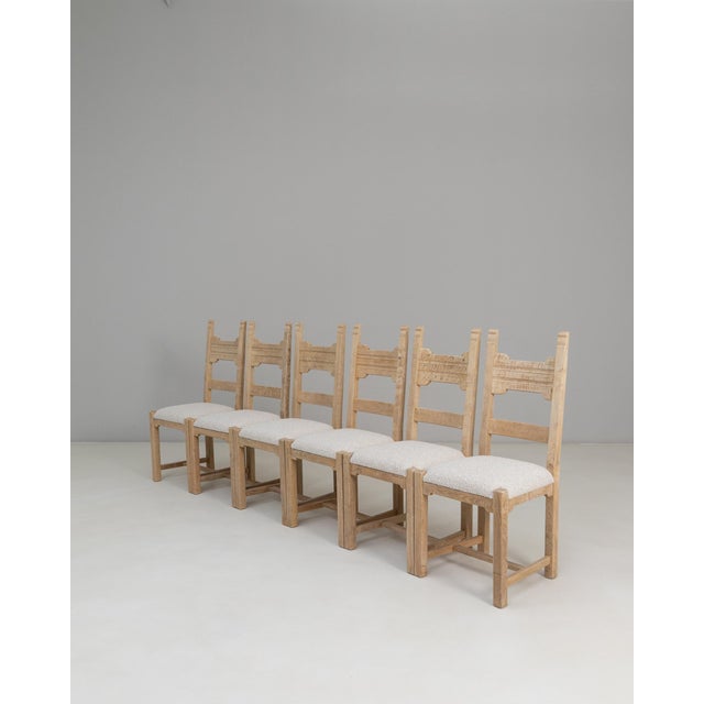 20th Century French Oak Dining Chairs With Upholstered Seats - Set of 6 For Sale - Image 10 of 18