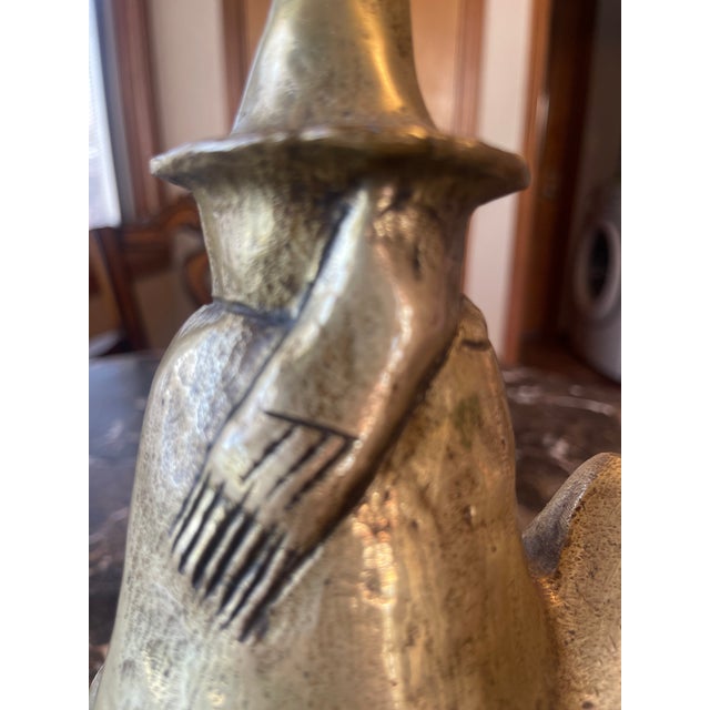 1970s 1970s Brass Sculpture of Seated Man All Bundled Up For Sale - Image 5 of 5