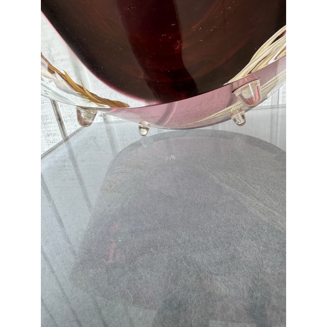 Vintage Modern Amethyst Lucite Sculptural Palm Frond Lamp For Sale - Image 11 of 11