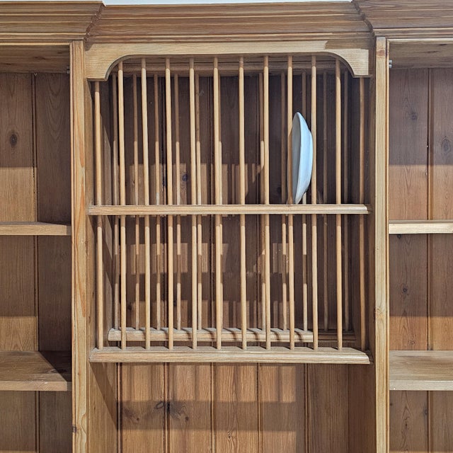 Vintage English Pine Kitchen Dresser With Plate Rack & Wine Storage For Sale - Image 9 of 13