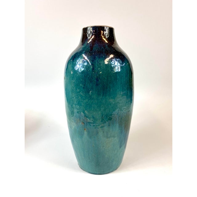 Chinese Early 19th Century Green Blue Iridescent Vase For Sale - Image 3 of 10