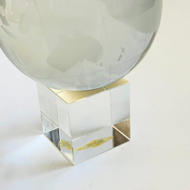 Late 20th Century Vintage Crystal Globe on Stand For Sale - Image 5 of 12