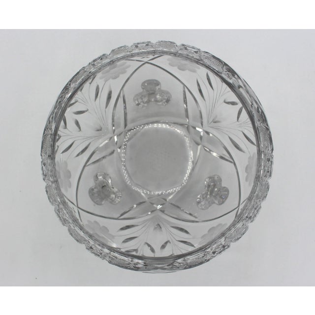American Circa 1900 American Brilliant Cut Glass Footed Rose Bowl For Sale - Image 3 of 8
