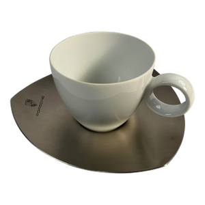 1990s Thomas Rosenthal Cappuccino Cup and Porsche Plate Set