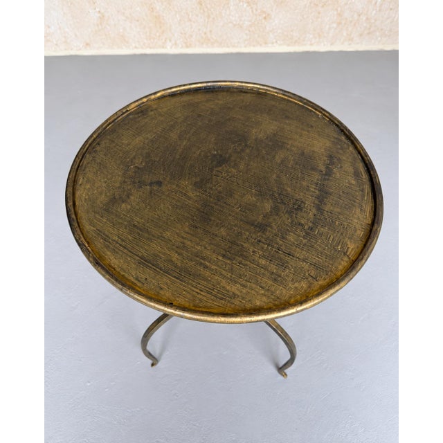 Spanish Iron Drinks Table With Dark Gold Patina For Sale - Image 11 of 13