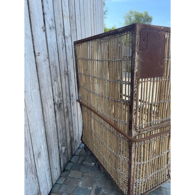 Antique Bamboo and Iron Cart, 1950s For Sale - Image 11 of 16